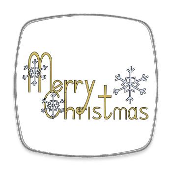 Merry Christmas - Square fridge magnet - white - Front