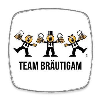 Team Bräutigam (JGA / Karikatur / Tanz / 3C / B) - Viereckiger Kühlschrankmagnet - Weiß - Vorne
