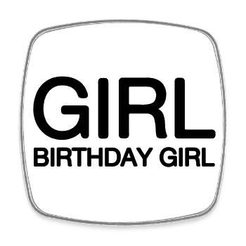 Fille d’anniversaire - Magnet carré - blanc - Devant