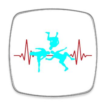 Heartbeat Parkour Sideflip | Colors can be changed - Square fridge magnet - white - Front