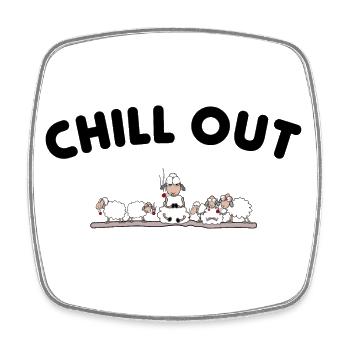 pot-smoking sheep - Square fridge magnet - white - Front