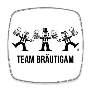 Team Bräutigam (JGA / Karikatur / Tanz / 1C) - Viereckiger Kühlschrankmagnet - Weiß - Vorne