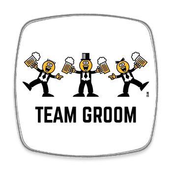 Team Groom (Stag Party, Caricature, Dance, 3C, B) - Square fridge magnet - white - Front