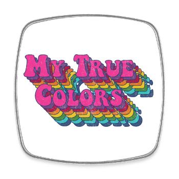 My true colors: rainbow vintage - Viereckiger Kühlschrankmagnet - Weiß - Vorne