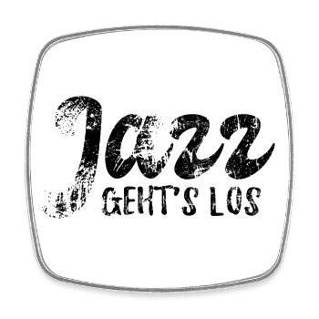 Jazz geht's los - Jazz Musik Fan Geschenk - Viereckiger Kühlschrankmagnet - Weiß - Vorne
