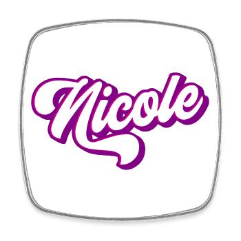 Nicole | Farben änderbar - Viereckiger Kühlschrankmagnet - Weiß - Vorne