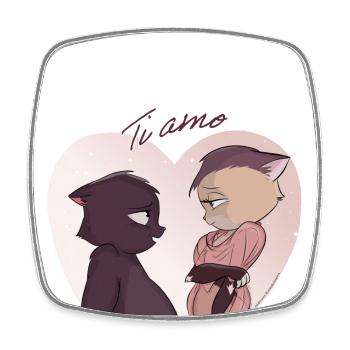 Norby amoureux "Ti amo" - Magnet carré - blanc - Devant