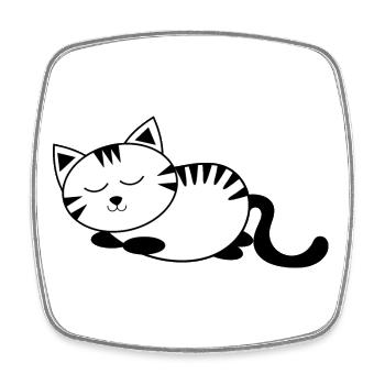 chat noir chat chaton doux cadeau de Noël - Magnet carré - blanc - Devant