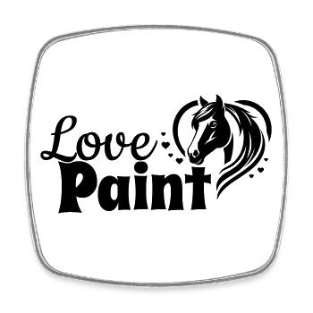 Paint Love Heart Horse Head - Square fridge magnet - white - Front