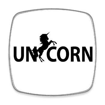 Licorne - Silhouette - Magnet carré - blanc - Devant