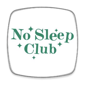 No Sleep Club - Square fridge magnet - white - Front