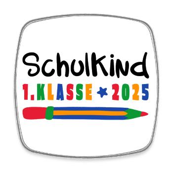 Schulkind 2025 - 1. Klasse - Erstklässler - bunt - Viereckiger Kühlschrankmagnet - Weiß - Vorne