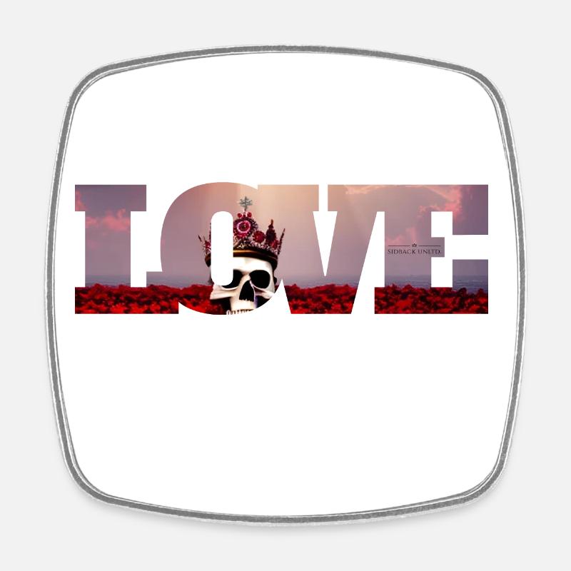 sidback unltd. - eternal love - Viereckiger Kühlschrankmagnet - Weiß