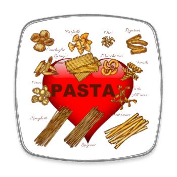 I love Pasta - Viereckiger Kühlschrankmagnet - Weiß - Vorne