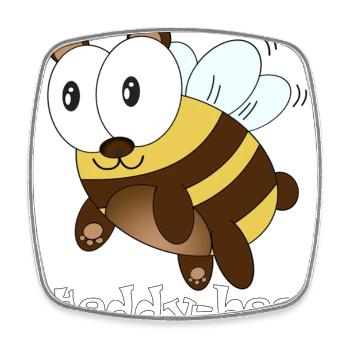 teddy bee - Viereckiger Kühlschrankmagnet - Weiß - Vorne