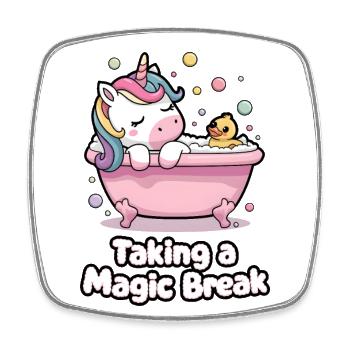 Taking A Magic Break - Square fridge magnet - white - Front