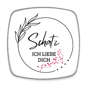 Ich liebe Dich - Viereckiger Kühlschrankmagnet - Weiß - Vorne
