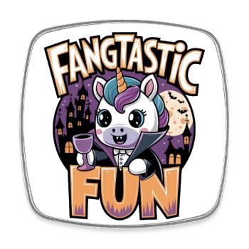 Fangtastic Fun - Square fridge magnet - white - Front