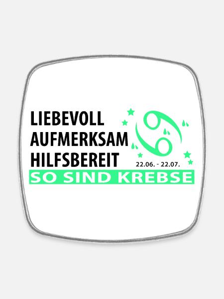 Sternzeichen Krebs - Eigenschaften - Viereckiger Kühlschrankmagnet - Weiß