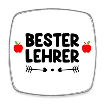 Bester Lehrer - Viereckiger Kühlschrankmagnet - Weiß - Vorne