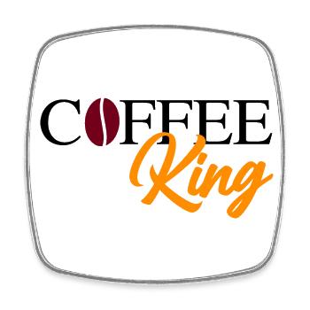 Coffee King with bean - Square fridge magnet - white - Front