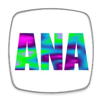 First name Ana in colorful capital letters - Square fridge magnet - white - Front