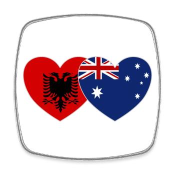 Albanien Australien Flagge Herz - Viereckiger Kühlschrankmagnet - Weiß - Vorne