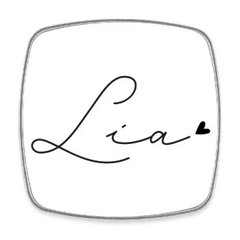 Name Lia - Viereckiger Kühlschrankmagnet - Weiß - Vorne