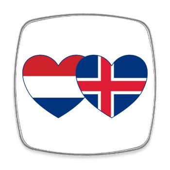 Holland Island Flagge Herz - Viereckiger Kühlschrankmagnet - Weiß - Vorne