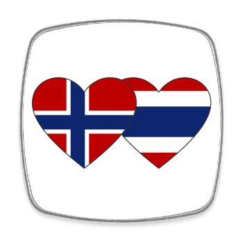 Norwegen Thailand Flagge Herz - Viereckiger Kühlschrankmagnet - Weiß - Vorne