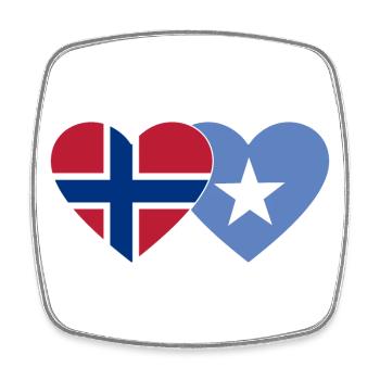 Norway Somalia Flag Heart - Square fridge magnet - white - Front