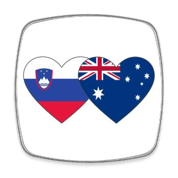 Slovenia Australia Flag Heart - Square fridge magnet - white - Front