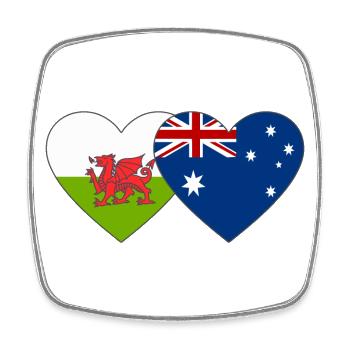 Wales Australia Flag Heart - Square fridge magnet - white - Front