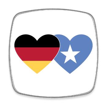 Allemagne Somalie Flag Coeur - Magnet carré - blanc - Devant
