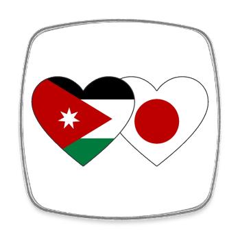 Jordan Japan Flag Heart - Square fridge magnet - white - Front