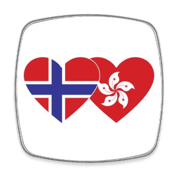 Norway Hong Kong Flag Heart - Square fridge magnet - white - Front