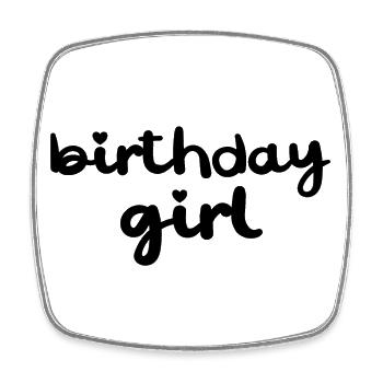 Fille d’anniversaire - Magnet carré - blanc - Devant