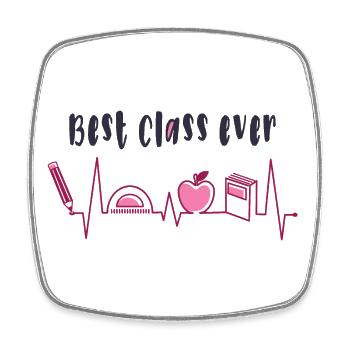 Best class ever - Square fridge magnet - white - Front