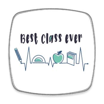 Best class ever - Square fridge magnet - white - Front