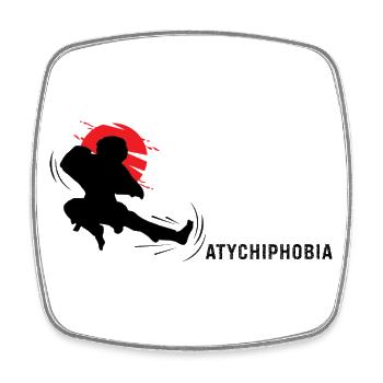 Atychiphobie - kick it - Viereckiger Kühlschrankmagnet - Weiß - Vorne