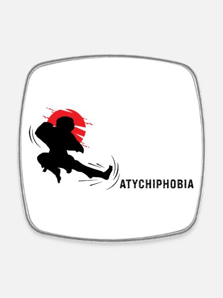 Atychiphobia - calci - Calamita quadrata da frigo - bianco