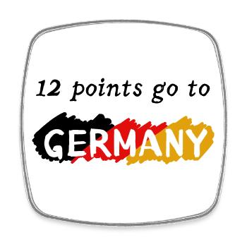 12 points go to Germany - Viereckiger Kühlschrankmagnet - Weiß - Vorne
