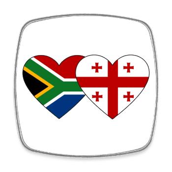 Südafrika georgien Flagge Herz - Viereckiger Kühlschrankmagnet - Weiß - Vorne