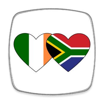 Ireland South Africa Flag Heart - Square fridge magnet - white - Front