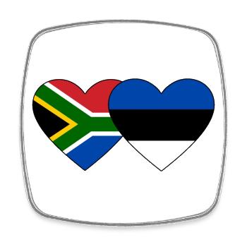 Südafrika Estland Flagge Herz - Viereckiger Kühlschrankmagnet - Weiß - Vorne