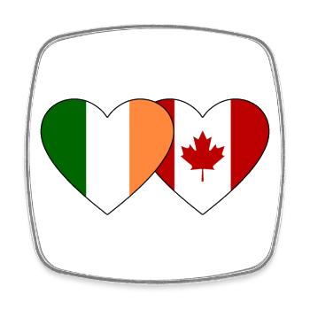 Ireland Canada Flag Heart - Square fridge magnet - white - Front