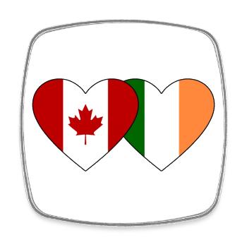 Canada Ireland Flag Heart - Square fridge magnet - white - Front