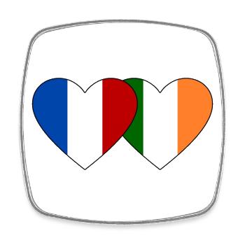 France Ireland Flag Heart - Square fridge magnet - white - Front