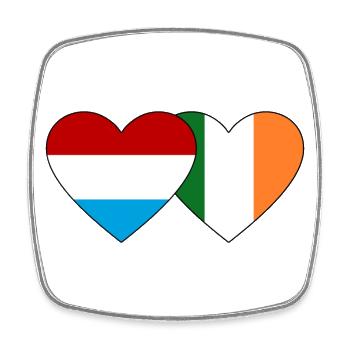Luxembourg Ireland Flag Heart - Square fridge magnet - white - Front