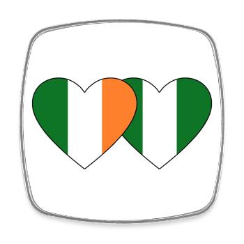 Irlande Nigeria Flag Heart - Magnet carré - blanc - Devant